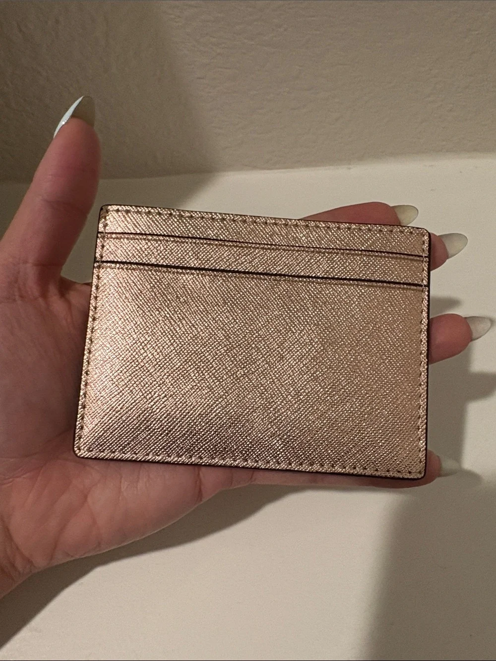 Kate Spade Metallic Rose Gold Card Slot Holder